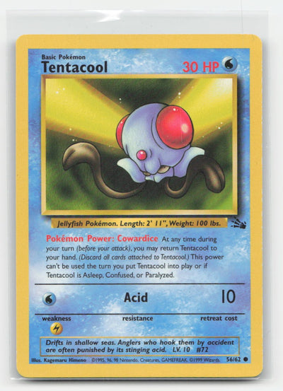 Tentacool Unlimited Fossil 56/62 C Pokemon MP