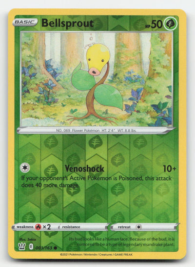 Bellsprout Reverse Holo Battle Styles 001/163 C Pokemon NM