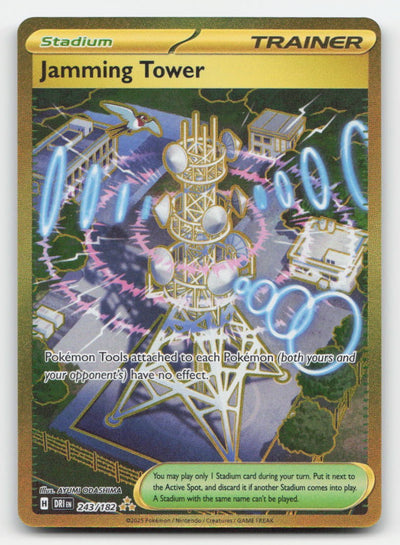 Jamming Tower Holo Destined Rivals 243/182 Hyper Rare Pokemon NM