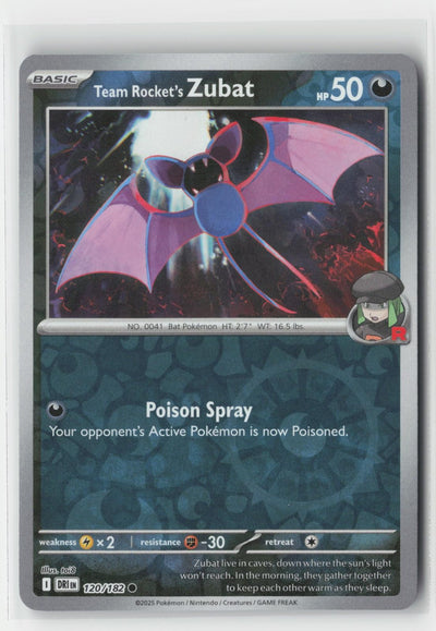 Team Rocket's Zubat Reverse Holo Destined Rivals 120/182 C Pokemon NM