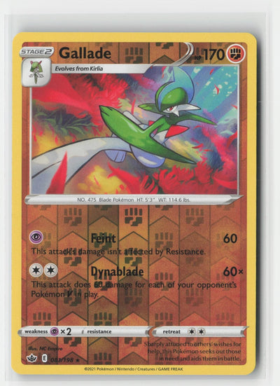 Gallade Reverse Holo Chilling Reign 081/198 R Pokemon NM
