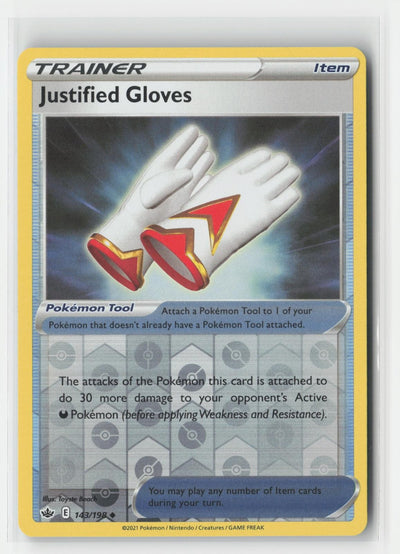 Justified Gloves Reverse Holo Chilling Reign 143/198 UC Pokemon NM