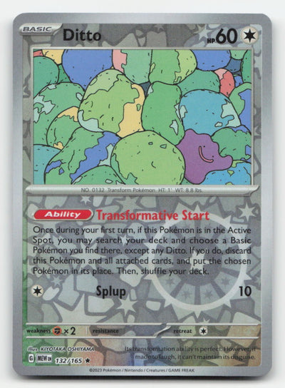 Ditto Reverse Holo 151 132/165 R Pokemon NM