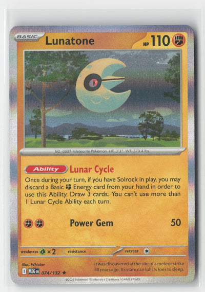 Lunatone Holo ME01: Mega Evolution MEG 074/132 Pokemon TCG