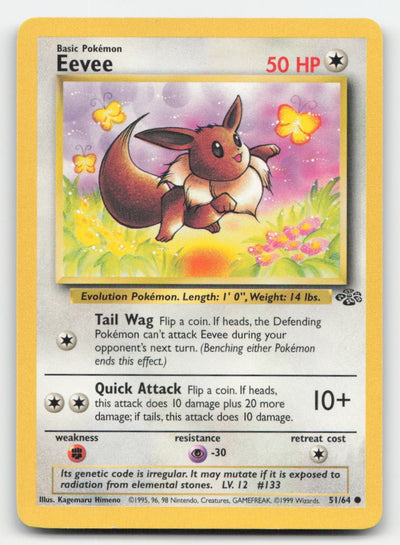 Eevee Unlimited Jungle 51/64 C Pokemon DMG