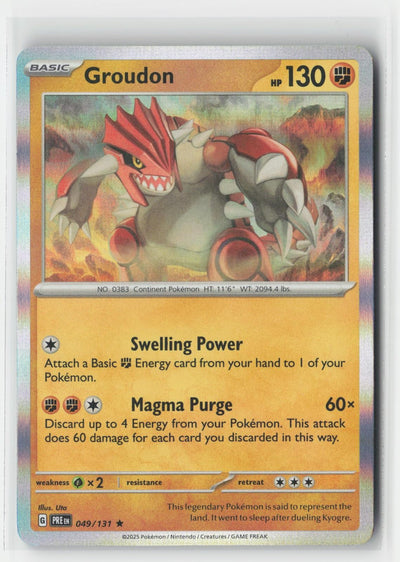 Groudon Holo Holo Prismatic Evolutions 049/131 R Pokemon NM