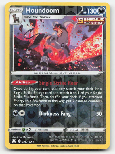 Houndoom Reverse Holo Holo Battle Styles 096/163 R Pokemon NM