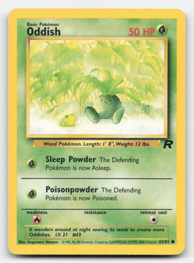 Oddish Unlimited Team Rocket 63/82 C Pokemon LP