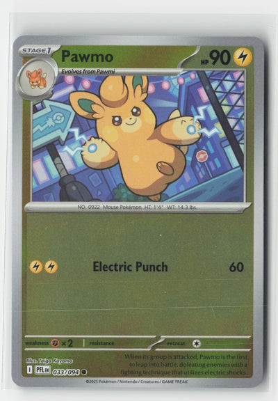 Pawmo Reverse Holo ME02: Phantasmal Flames PFL 033/094 Pokemon TCG