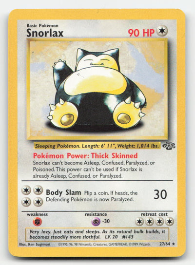 Snorlax Unlimited Jungle 27/64 R Pokemon MP