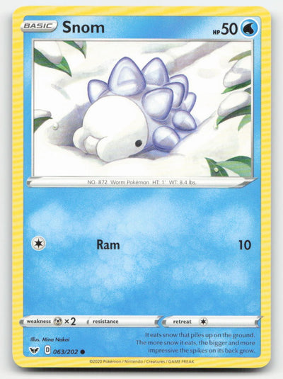 Snom Sword & Shield 063/202 C Pokemon NM