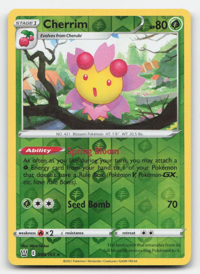 Cherrim Reverse Holo Holo Battle Styles 008/163 R Pokemon LP