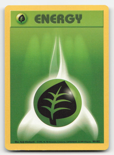 Grass Energy Base Set Unlimited 99/102 C Pokemon LP