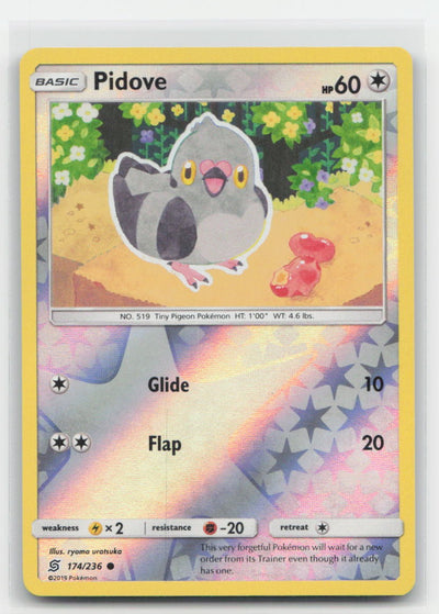 Pidove Reverse Holo Unified Minds 174/236 C Pokemon LP