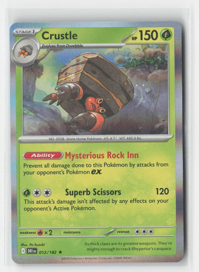 Crustle Holo Destined Rivals 012/182 R Pokemon NM
