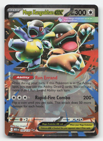 Mega Kangaskhan ex Holo Mega Evolution 104/132 Double Rare Pokemon NM