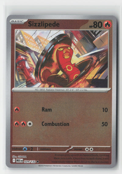 Sizzlipede Reverse Holo ME01: Mega Evolution MEG 029/132 Pokemon TCG