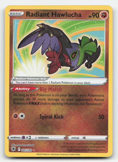 Radiant Hawlucha Holo Astral Radiance 081/189 Radiant Rare Pokemon NM