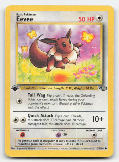 Eevee 1st Edition Jungle 51/64 C Pokemon DMG