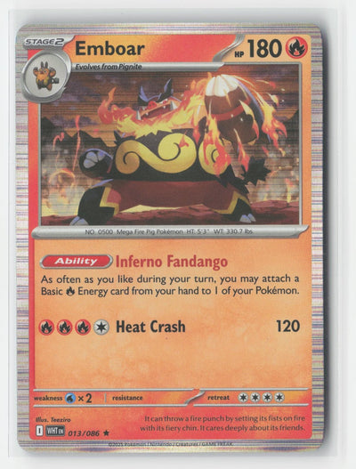 Emboar Holo Holo White Flare 013/086 R Pokemon NM