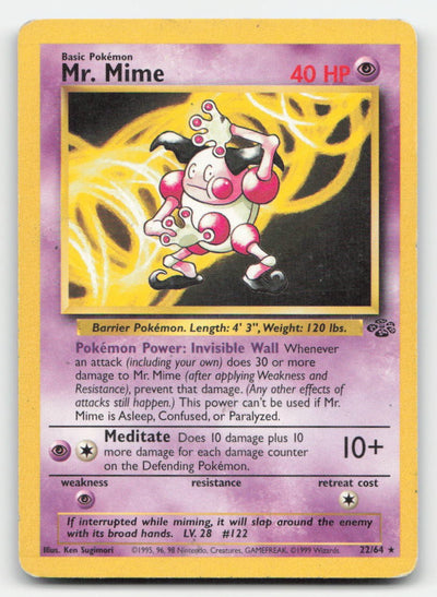 Mr. Mime Unlimited Jungle 22/64 R Pokemon HP