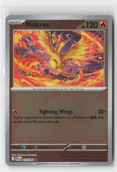 Moltres Reverse Holo ME02: Phantasmal Flames PFL 014/094 Pokemon TCG