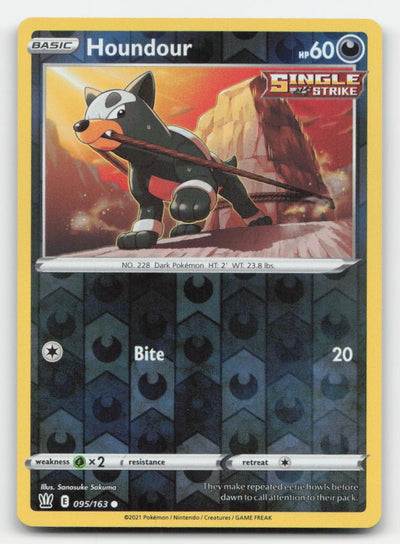 Houndour Reverse Holo Battle Styles 095/163 C Pokemon NM