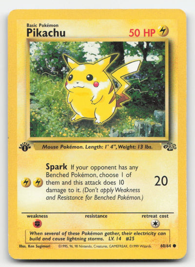 Pikachu 1st Edition Jungle 60/64 C Pokemon HP
