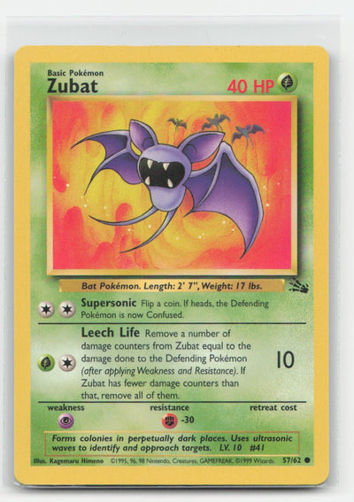 Zubat Unlimited Fossil 57/62 C Pokemon MP