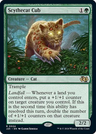 Scythecat Cub J25 #24 (Near Mint Rare) Magic: The Gathering: Foundations Jumpstart