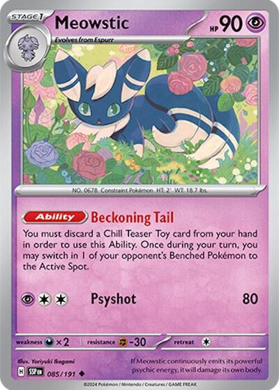Meowstic SSP #085/191 (Near Mint Uncommon) Pokemon: SV08: Surging Sparks