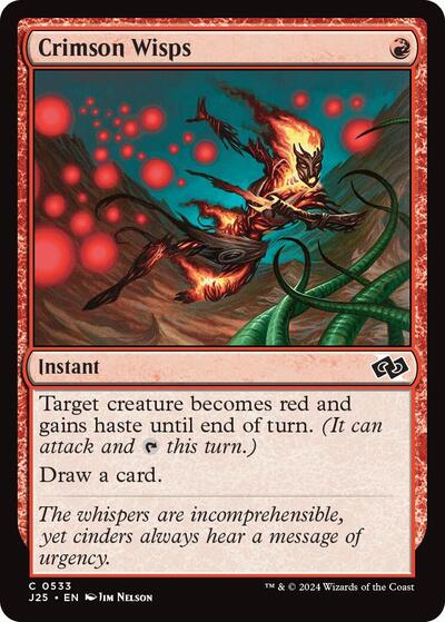 Crimson Wisps J25 #533 (Near Mint Common) Magic: The Gathering: Foundations Jumpstart