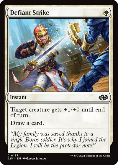 Defiant Strike J25 #187 (Near Mint Common) Magic: The Gathering: Foundations Jumpstart