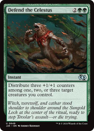 Defend the Celestus J25 #649 (Near Mint Uncommon) Magic: The Gathering: Foundations Jumpstart
