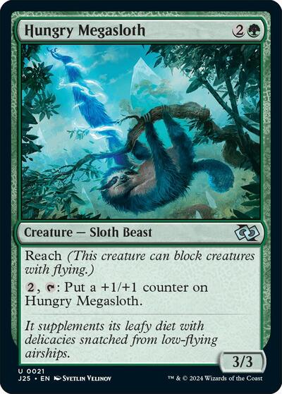 Hungry Megasloth J25 #21 (Near Mint Uncommon) Magic: The Gathering: Foundations Jumpstart