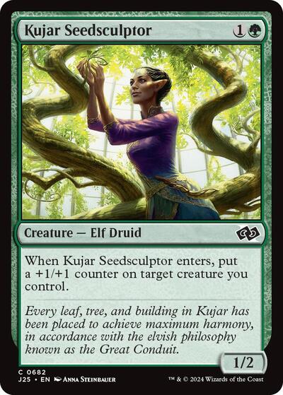 Kujar Seedsculptor J25 #682 (Near Mint Common) Magic: The Gathering: Foundations Jumpstart