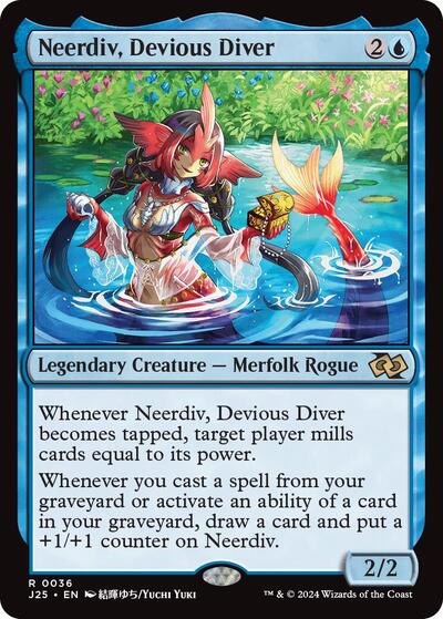 Neerdiv Devious Diver Anime J25 #36 (Near Mint Rare) Magic: The Gathering: Foundations Jumpstart