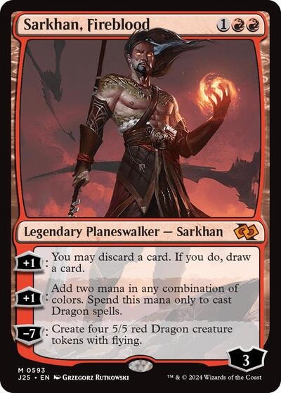 Sarkhan Fireblood J25 #593 (Near Mint Mythic Rare) Magic: The Gathering: Foundations Jumpstart