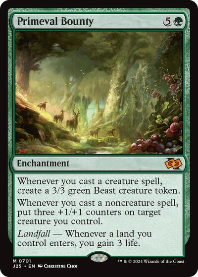 Primeval Bounty J25 #701 (Near Mint Mythic Rare) Magic: The Gathering: Foundations Jumpstart