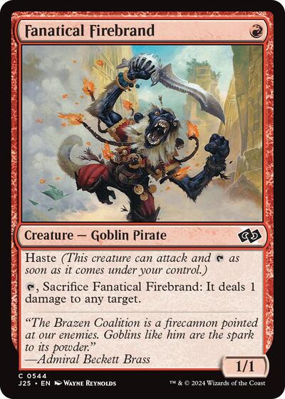 Fanatical Firebrand J25 #544 (Near Mint Common) Magic: The Gathering: Foundations Jumpstart