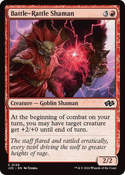 Battle Rattle Shaman J25 #128 (Near Mint Common) Magic: The Gathering: Foundations Jumpstart