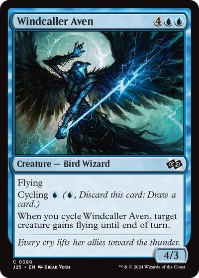Windcaller Aven J25 #390 (Near Mint Common) Magic: The Gathering: Foundations Jumpstart