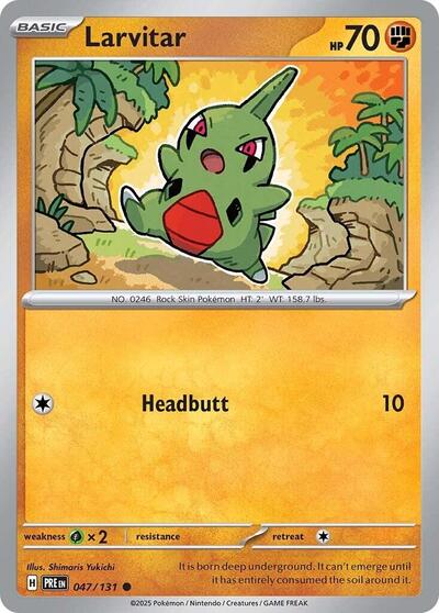 Larvitar PRE #047/131 (Near Mint Common) Pokemon: SV: Prismatic Evolutions