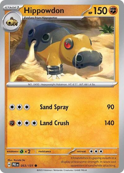 Hippowdon PRE #053/131 (Near Mint Common) Pokemon: SV: Prismatic Evolutions