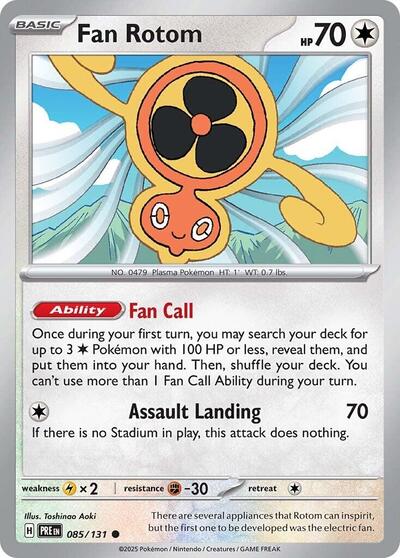 Fan Rotom PRE #085/131 (Near Mint Common) Pokemon: SV: Prismatic Evolutions