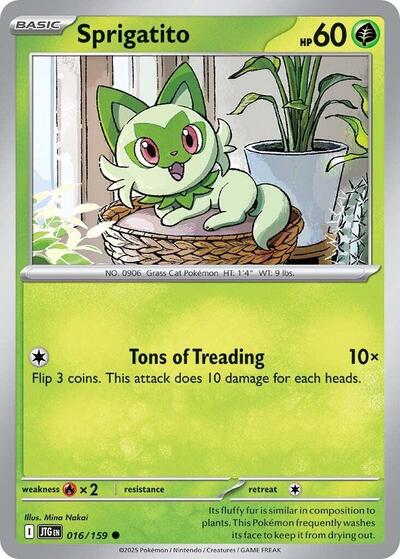 Sprigatito Reverse Holofoil JTG #016/159 (Near Mint Common) Pokemon: SV09: Journey Together