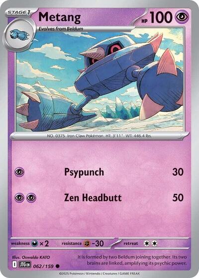 Metang Reverse Holofoil JTG #062/159 (Near Mint Common) Pokemon: SV09: Journey Together