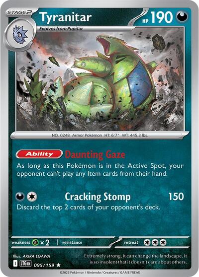 Tyranitar Reverse Holofoil JTG #095/159 (Near Mint Rare) Pokemon: SV09: Journey Together