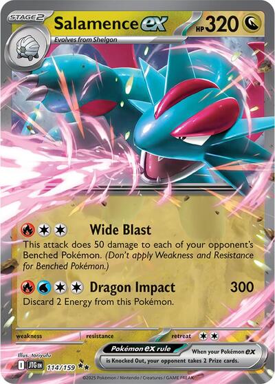 Salamence ex 114 159 Holofoil JTG #114/159 (Near Mint Double Rare) Pokemon: SV09: Journey Together