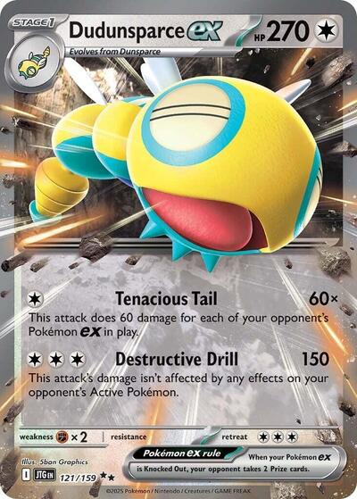 Dudunsparce ex 121 159 Holofoil JTG #121/159 (Near Mint Double Rare) Pokemon: SV09: Journey Together